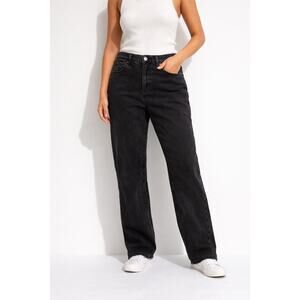 Old Navy O.G. Loose Jeans Womens 14 Tall Low Rise Relaxed Straight Black Denim